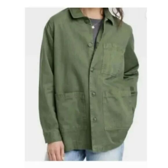 232 Universal Thread Olive Green Utility Jacket with Front Pockets - Picture 1 of 5